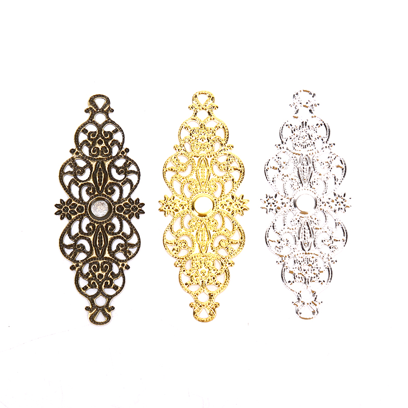 Embellish Craft - ★ ▲ 20 ชิ้น ตัวเชื่อมลายดอกไม้แบบฟิลิกรี สำหรับงานฝีมือ