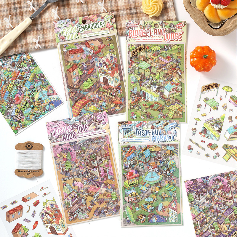 Embellishments For Scrapbooking - สติกเกอร์ 3 มิติ ลายการ์ตูน 4 แผ่น