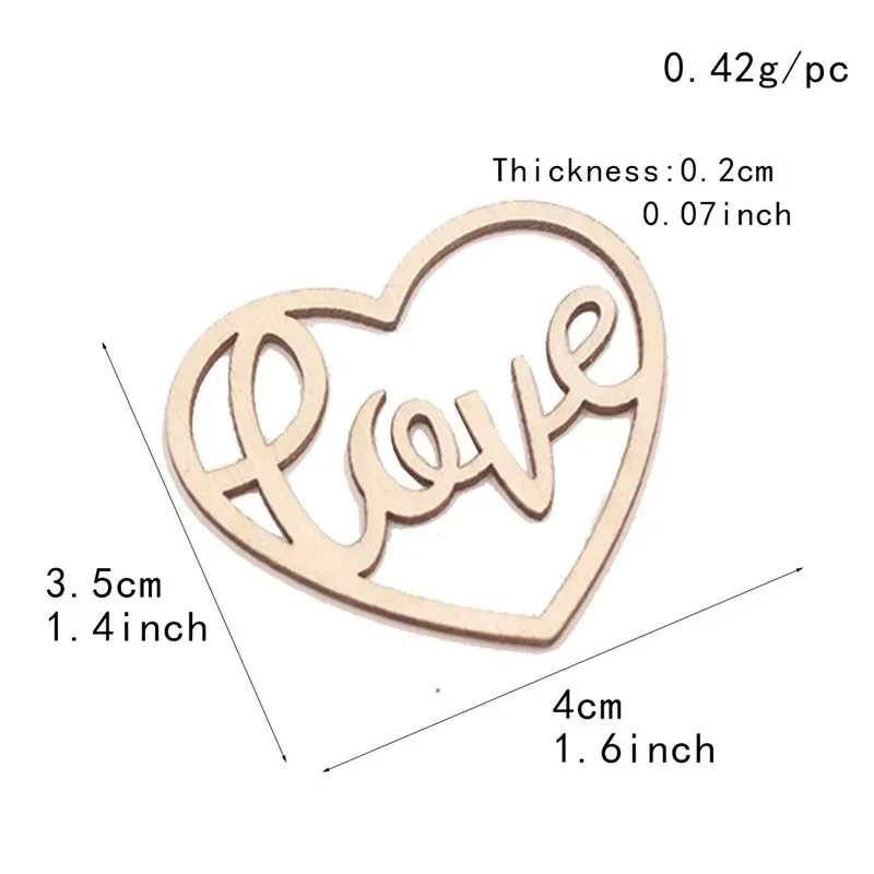 50 ชิ้น ของตกแต่งรูปหัวใจไม้ ช - Embellish Craft บทวิจารณ์และราคา